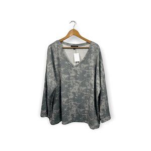 Supply & Demand NWT Women's Gray Camo Polyester Pullover V-Neck T-Shirt Top 3X